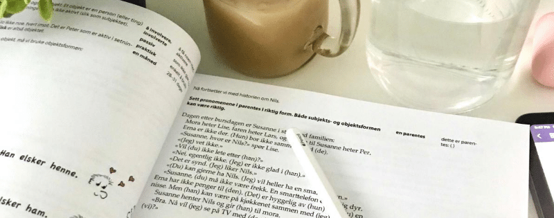 language textbook open to show that it is possible to learn a language when you're busy